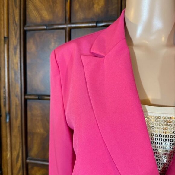 NWOT Pink Punch Classic Double-Breasted Blazer - Picture 7 of 11
